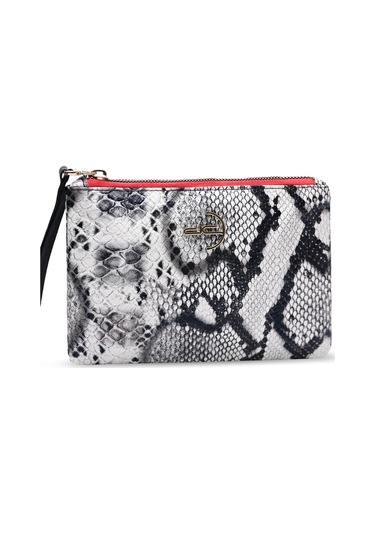 Deri Company Kadın Basic Clutch Çanta Zebra Desenli Siyah Beyaz (4031-Z) 214030 Siyah