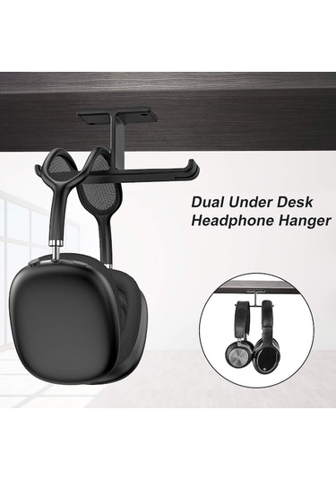 Yingfu New Bee Çift Kulaklık Standı, Oyuncu Kulaklığı Standı, Evrensel 2 Yönlü Tutucu, Tüm Kulaklıklar İçin, Kablo Saklama,