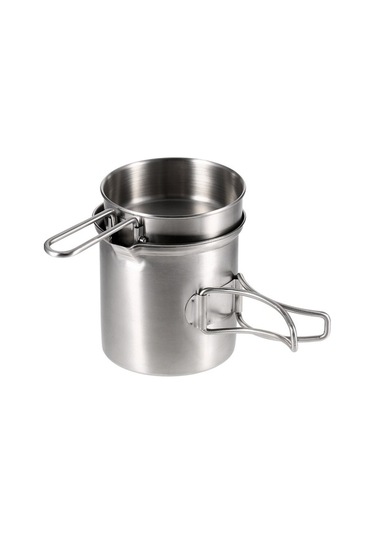 Tongxida Kamp Ve Doğa Etkinlikleri İçin Paslanmaz Çelik Tek Tencere - Taşınabilir Saklama Çantasıyla Gri Gümüş