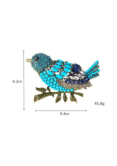 Homyl Düğün Giyim Bayanlar Için Rhinestone Broşlar Dekoratif Mavi