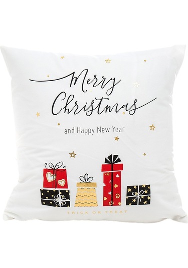 Cartoon Hand-painted Style Christmas Decorative Pillow No.121 Ekru