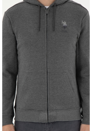 U.s. Polo Assn. Erkek Antrasit Melanj Hırka Örme 50293447-vr081 Antrasit Melanj