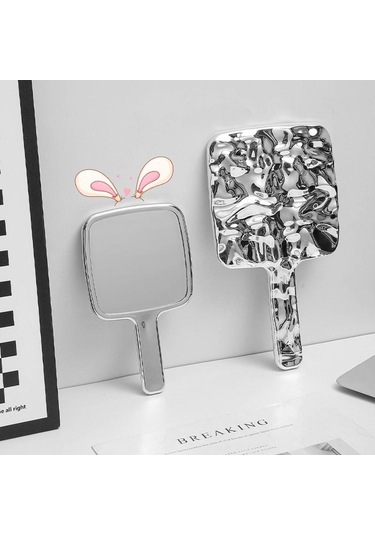 Sıvı Şekil Kare Ayna Mini El Tipi Masaüstü Kozmetik Taşınabilir Makyaj Aynası Seyahat Retro Stil Güzellik Aynası Çanta İçin S Sıvı Şekil Kare Ayna Mini El Tipi Masaüstü Kozmetik Taşınabilir Makyaj Aynası Seyahat Retro Stil Güzellik Aynası Çanta İçin S