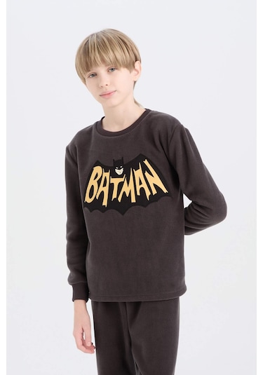 DeFacto Erkek Çocuk Batman Pijama Takımı Polar Bisiklet Yaka Uzun Kollu Üst Beli Lastikli Uzun Alt D8570A824CWAR212 DeFacto Erkek Çocuk Batman Pijama Takımı Polar Bisiklet Yaka Uzun Kollu Üst Beli Lastikli Uzun Alt D8570A824CWAR212