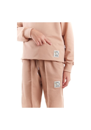 Ahengim Kız Çocuk Back To School Pamuklu Trend Eşofman Takımı Ak2529 Kahverengi
