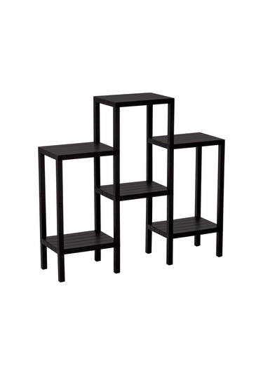 6 Raflı - Siyah Modüler Ünite Plastik 108x100x29 Cm 5332 Çok Renkli