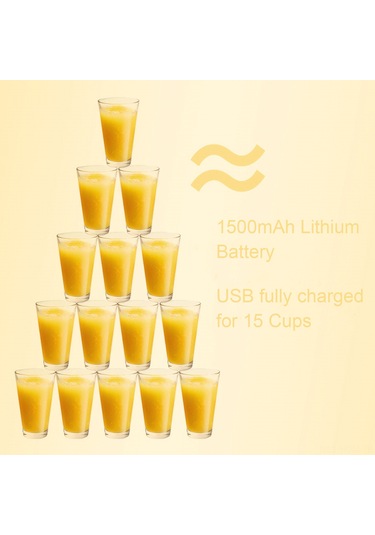 Suofeng Usb Şarjlı 350ml Taşınabilir Meyve Blenderı - Hızlı Karıştırma, Otomatik Temizleme, 1500mah Pil, Ev/ofis/seyahat İçin Gümüş