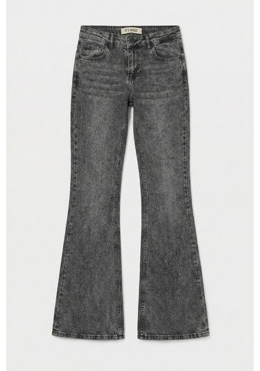 it's basic Kadın Füme 4s6-14 Mid Rise Flare Fit Esnek Kumaş Denim Jean