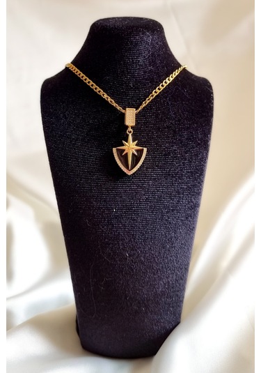 Taşlı Kutup Yıldızı Şık Model Çelik Kolye