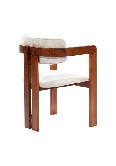 Narvik İskandinav Still T Model Ahşap Sandalye Ceviz - Beyaz