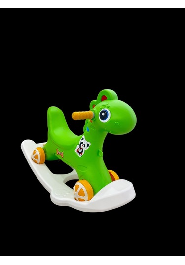 Sallanan Yeşil Dinazor Sallanan Ve Tekerlekli Dino