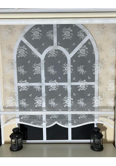 Storburada Çift Mekanizmalı Kırık Beyaz Tül Perde Ve Ekru Stor Perde Stb45253-v01 Ekru