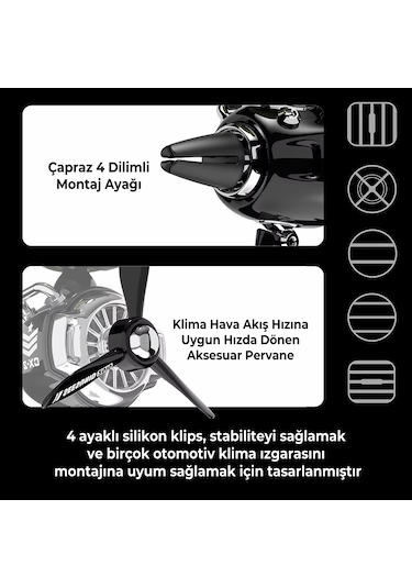 Pervaneli Klima Süsü Oto Koku Klipsi Sallanan Başlı Pilot Gorilla Araba Hava Ferahlatıcı Yeşil