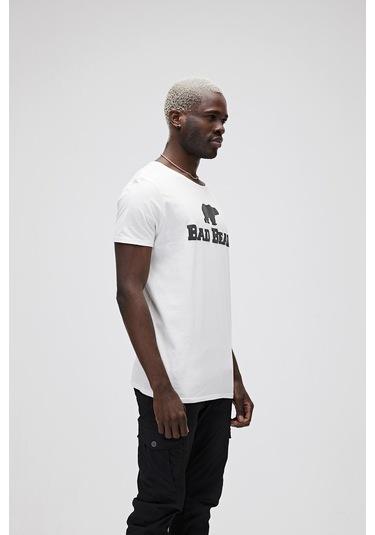 Bad Bear Erkek Logo Baskılı T-Shirt 19.01.07.002 Beyaz