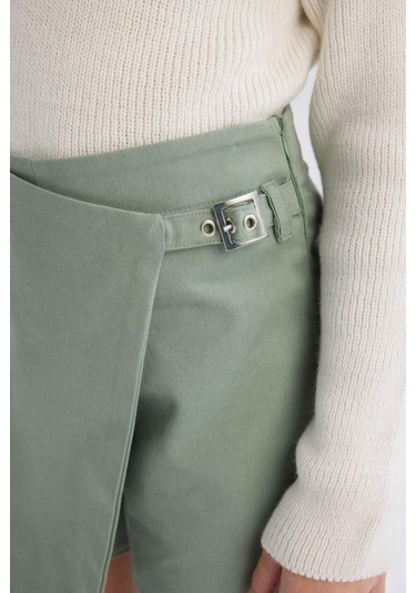 DeFacto Kız Çocuk Gabardin Şort Etek D9302A825SPGN1107 Yeşil