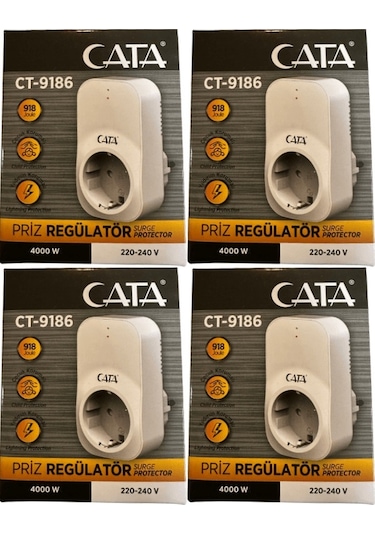 Cata Ct-9186 Akım Ve Çocuk Korumalı Tekli Kablosuz Priz 4 Adet