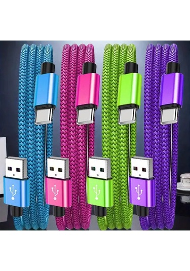 Oldfriend 60w Usb Type-c Hızlı Şarj Kablosu Yeşil Nylon Örgülü 100cm İphone Uyumlu 15 Samsung