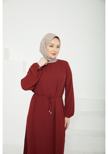 Armine Trend Kolları Lastikli Astarlı Elbise Bordo 25yt927 Bordo Armine Trend Kolları Lastikli Astarlı Elbise Bordo 25yt927 Bordo