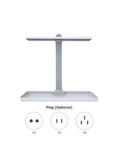 Yaozixa 10w Tam Spektrum Led Bitki Işığı - 4 Aydınlatma Seviyesi, 3/9/12s Zamanlayıcı, Yükseklik Ayarlanabilir, 800lm, Beyaz, 220v Avrupa Standardı Beyaz