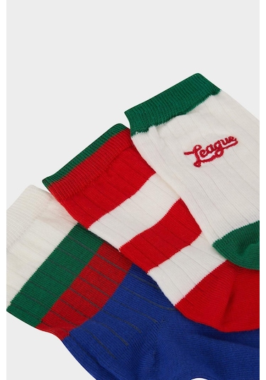 DeFacto Erkek Çocuk 3'lü Pamuklu Uzun Çorap E5518A8NSKR1