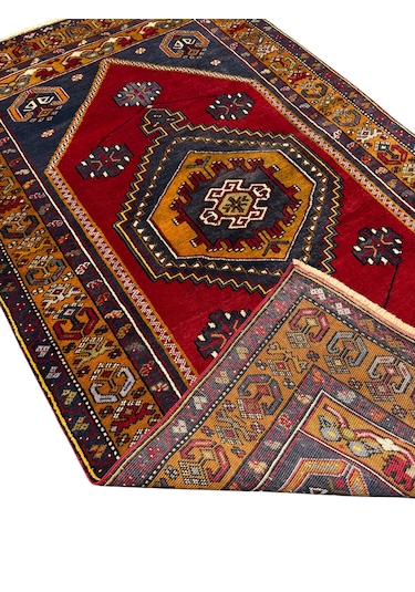 El Dokuma Vintage Yahyalı Halısı 120x211 Eskitme Yün Halı