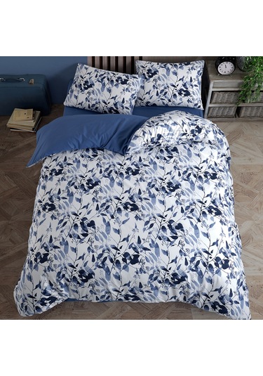 Coté Blanc Leaves %100 Pamuk Çift Kişilik Nevresim Takımı