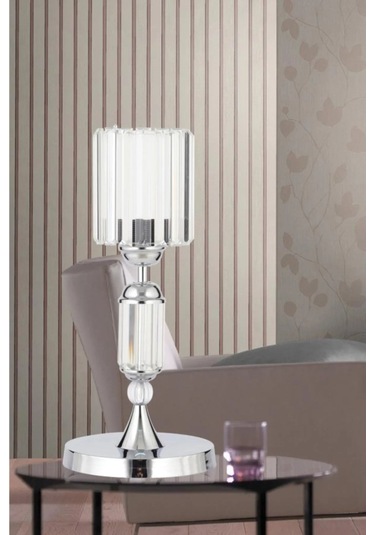 İstanbul Avize Kristal Taşlı Gümüş Kasalı Y-15 Gümüş Taş Kafalı Abajur