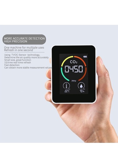 Geeksen Lcd Arka Aydınlatmalı Co2 Ölçer Tvoc Sensörleri İç Mekan Karbondioksit Co2 Konsantrasyon Dedekt A