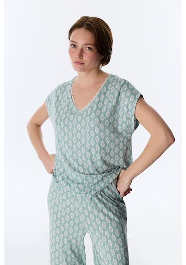 Penti Açık Yeşil Alia Green Kapri Pijama Takımı