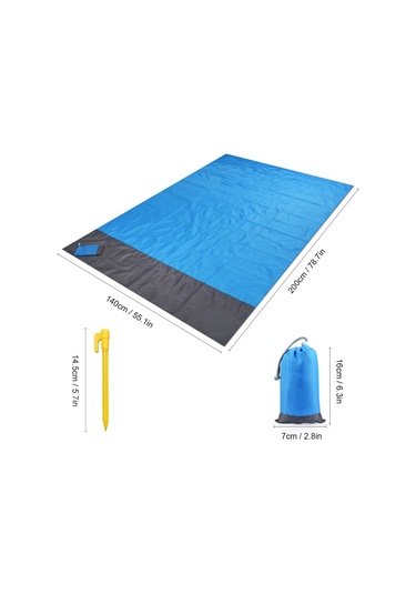 Tenfowee Mütekrifatlı Dış Mekan Battaniyesi: Su Ve Yırtılmaya Dayanıklı, Güneşlik/çadır Olarak Kullanılabilir, Mavi/gri, 2x1.4m - Kamp/piknik/plaj İçin Çok Renkli