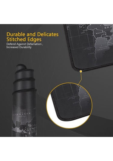 Geeksen Geniş Dünya Haritalı Su Geçirmez Ve Kaymaz Oyun/ofis Mouse Pad - 800x300mm