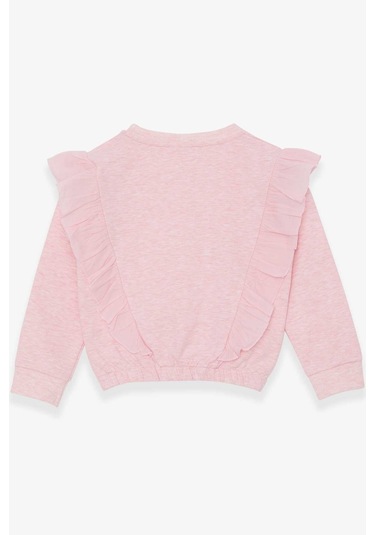 Breeze Kız Çocuk Sweatshirt Beli Lastikli 4-8 Yaş, Somon Melanj Somon