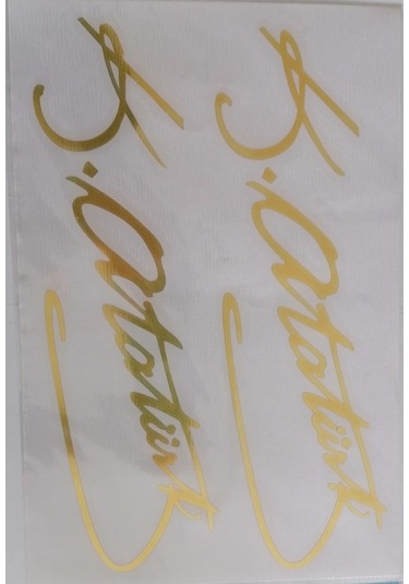 Kemal Atatürk Imza Gold Araba Dövmesi Altın