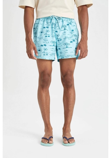 DeFacto Desenli File Astarlı Kısa Boy Deniz Şortu B7634AX24HSTR243