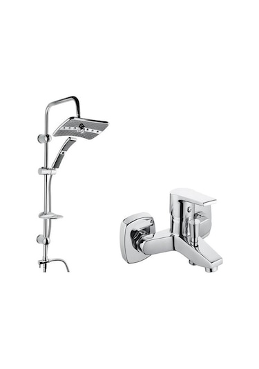 Vilas Florida Yağmurlama Duş Set + İstanbul Banyo Batarya Seti 2'li Krom