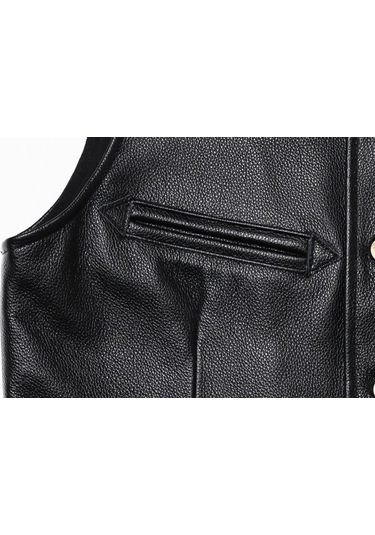 Vashion Hakiki Deri Siyah Yelek