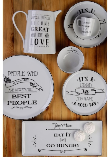 Porland Be Happy 6 Kişilik Kahvaltı Takımı 31 Parça Beyaz