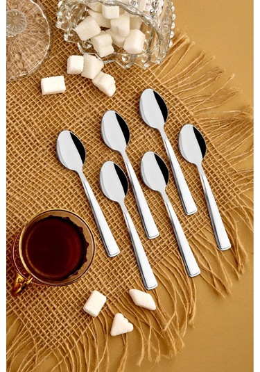 Cooker 6'lı Milas Paslanmaz Çelik Ve Kararmaz Milas Çay Kaşığı Seti Ckr2182 Çelik