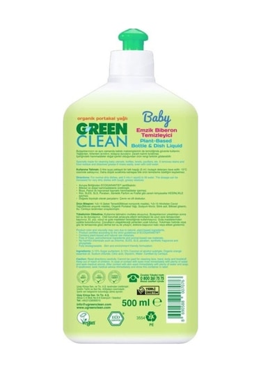 Green Clean Baby Bitkisel Emzik Biberon Temizleyici 500ml