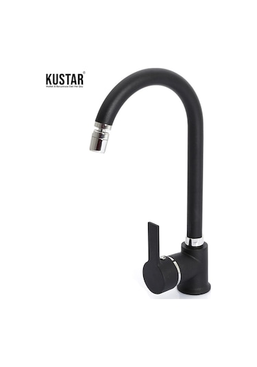 Kustar Inci Siyah Oynar Başlıklı Aç Kapa Mutfak Eviye Bataryası