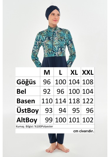 Yarım Fermuarlı Likralı Tam Kapalı Tesettür Mayo 3124 Koyu Lacivert Koyulaci01 Koyu Lacivert