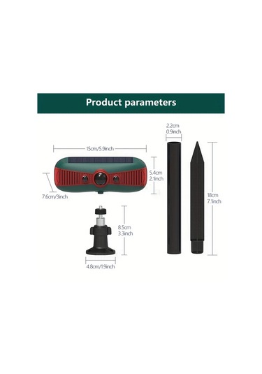 Motion003 2025 Yükseltme Ses Dalgası Teknolojili N911y Red 1pc Güneş Enerjili Hareket Algılamalı Bahçe Avlu Hayvan Kovucu Cihaz