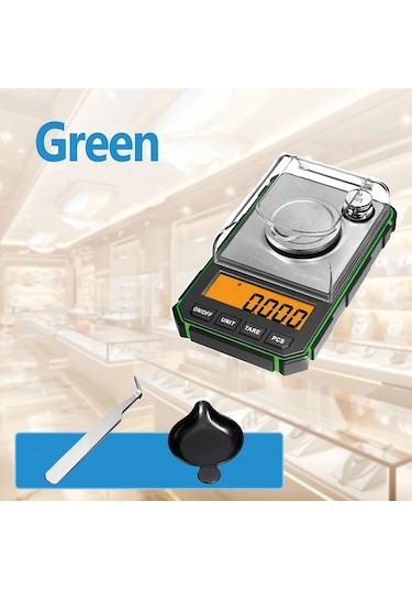 Dashanshop 1 Adet Yüksek Hassasiyetli Dijital Cep Terazisi Green Color 50g Kapasite 0001g Çözünürlük Aydınlatmalı Lcd Ekran Hafif Taşınabilir Mücevher Toz İlaç Kullanımı İçin -