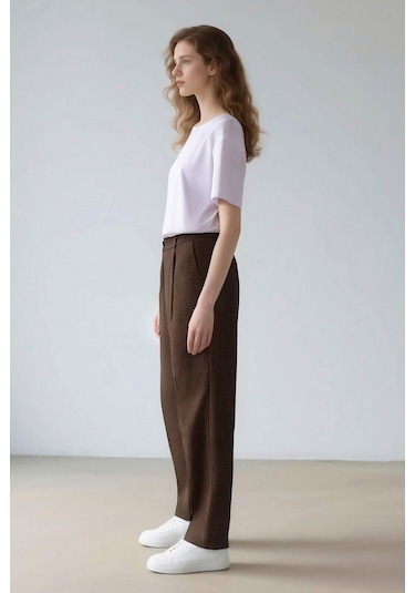 DeFacto Carrot Fit Pensli Pantolon Yüksek Bel Cepli Kısa Paça E0234AX24AUBN225