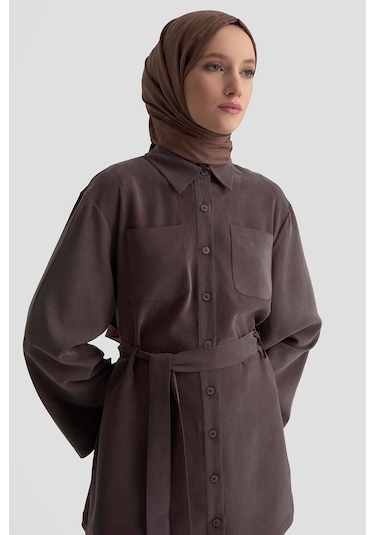 Armine Kemerli Lyocell Takım 25kd1104 Acı Kahve Acı Kahverengi