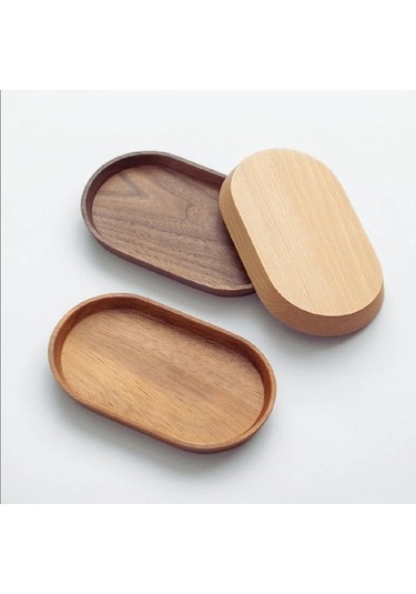 Açık Kahverengi Wıkhostar Ahşap Tatlı Tabağı Sofra Masif Ahşap Yuvarlak Tatlı Tabağı Japon Tarzı Ahşap Tepsi Tabak 56639533