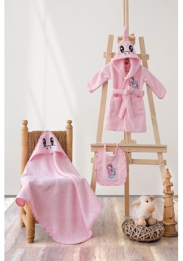 Cotton Box Bebek Banyo Seti Unicorn Pembe