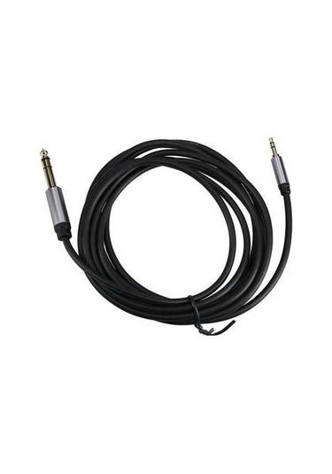 Besthome1 3.5-6.5mm Erkek-erkek Altın Kaplı Ses Kablosu, 3m, Siyah, Uyumlu