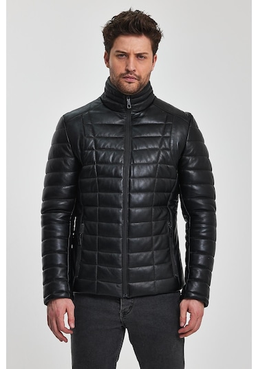 Dennis Siyah Deri Mont 001