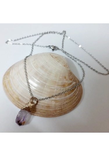 Soma Japon Ametist Taşı Kadın Kolye Turkuaz